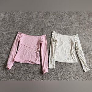 Pink and Cream off the shoulder Tops
